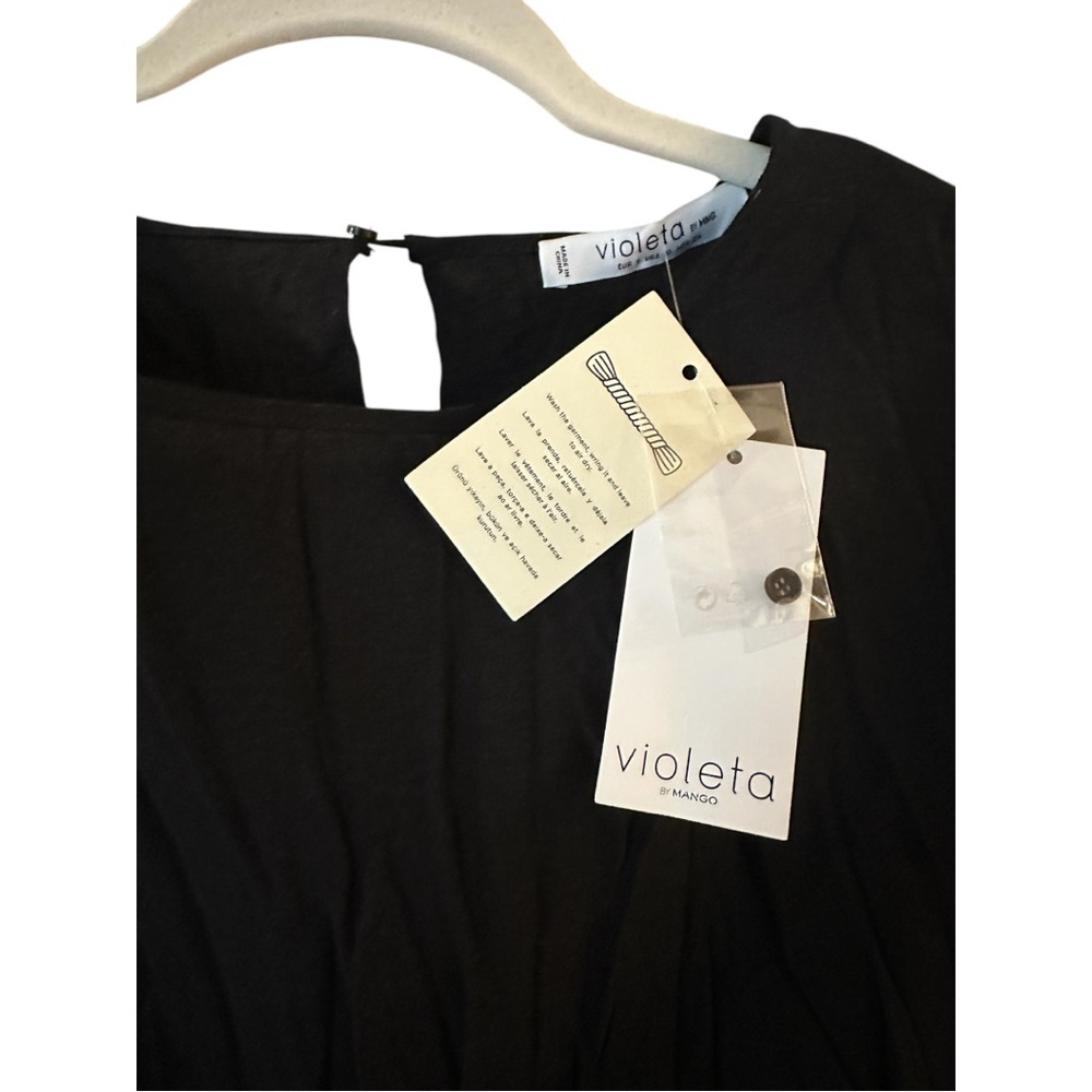 NWT MANGO Creased dress, size 10, black - Picture 3 of 4